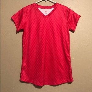 Champion Red Design V Neck UV Swim Athletic T-Shirt Youth Girls XL